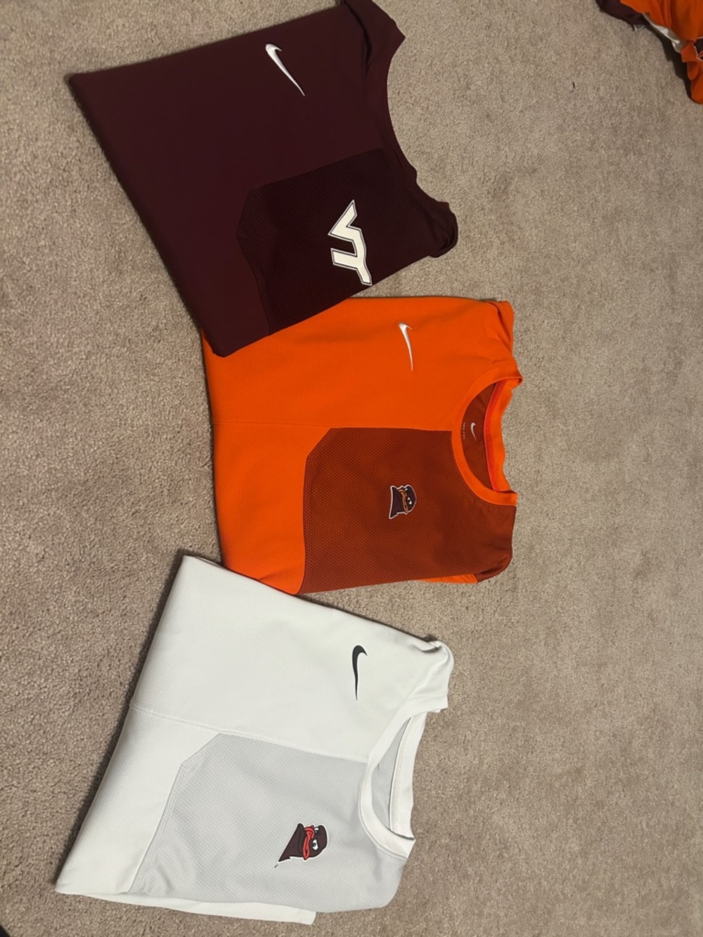 VA TECH Nike Crewneck Tops in Maroon, Orange, White like new